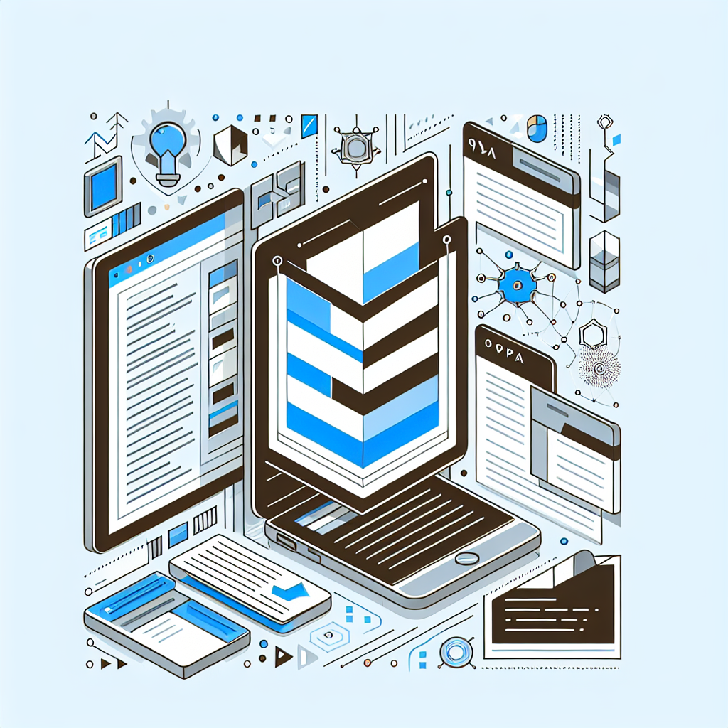 Ilustración técnica para: Implementación de PWA: Transformando aplicaciones web en experiencias de usuario excepcionales