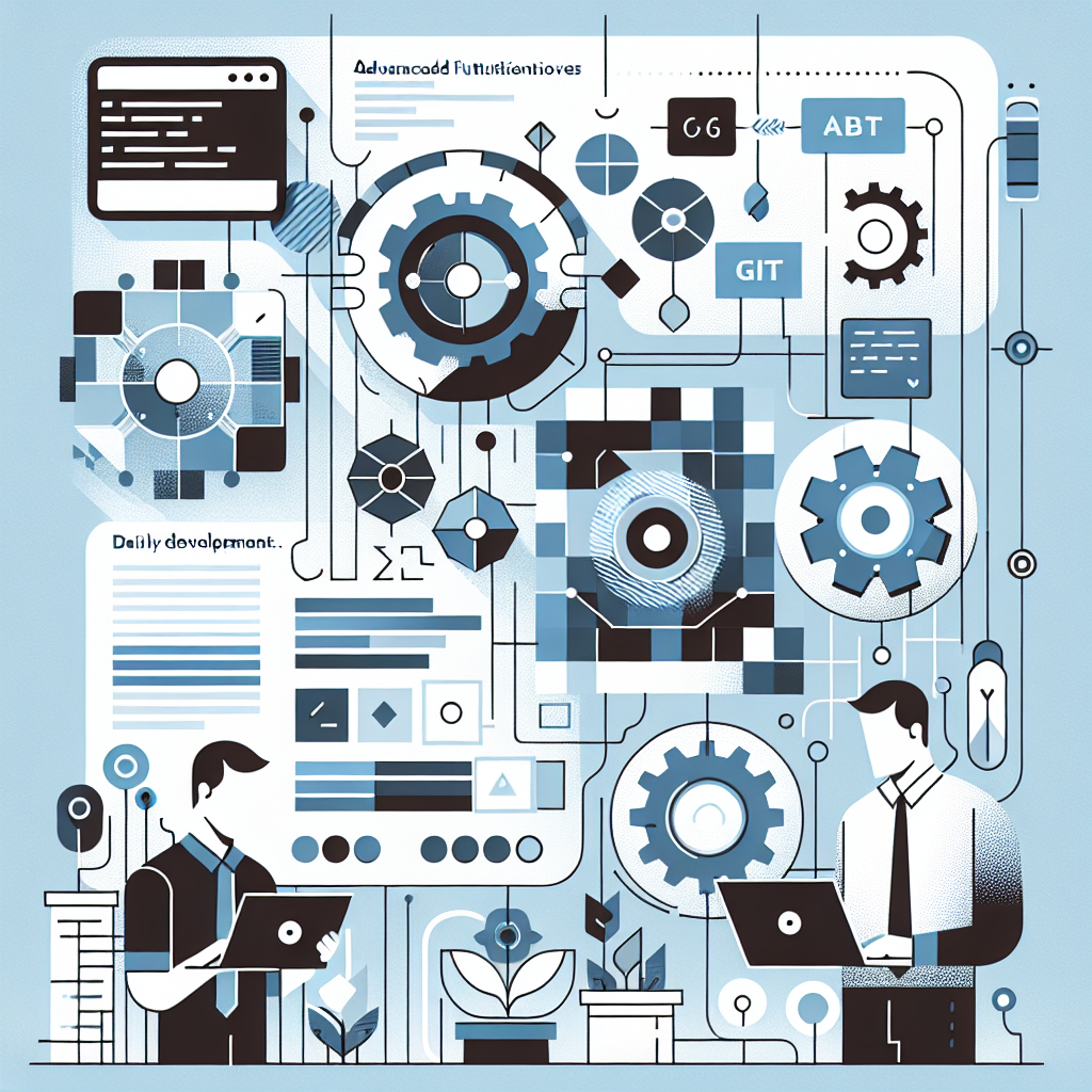 Ilustración técnica para: Optimiza tu flujo de trabajo con Git: Integra funcionalidades avanzadas en tu desarrollo