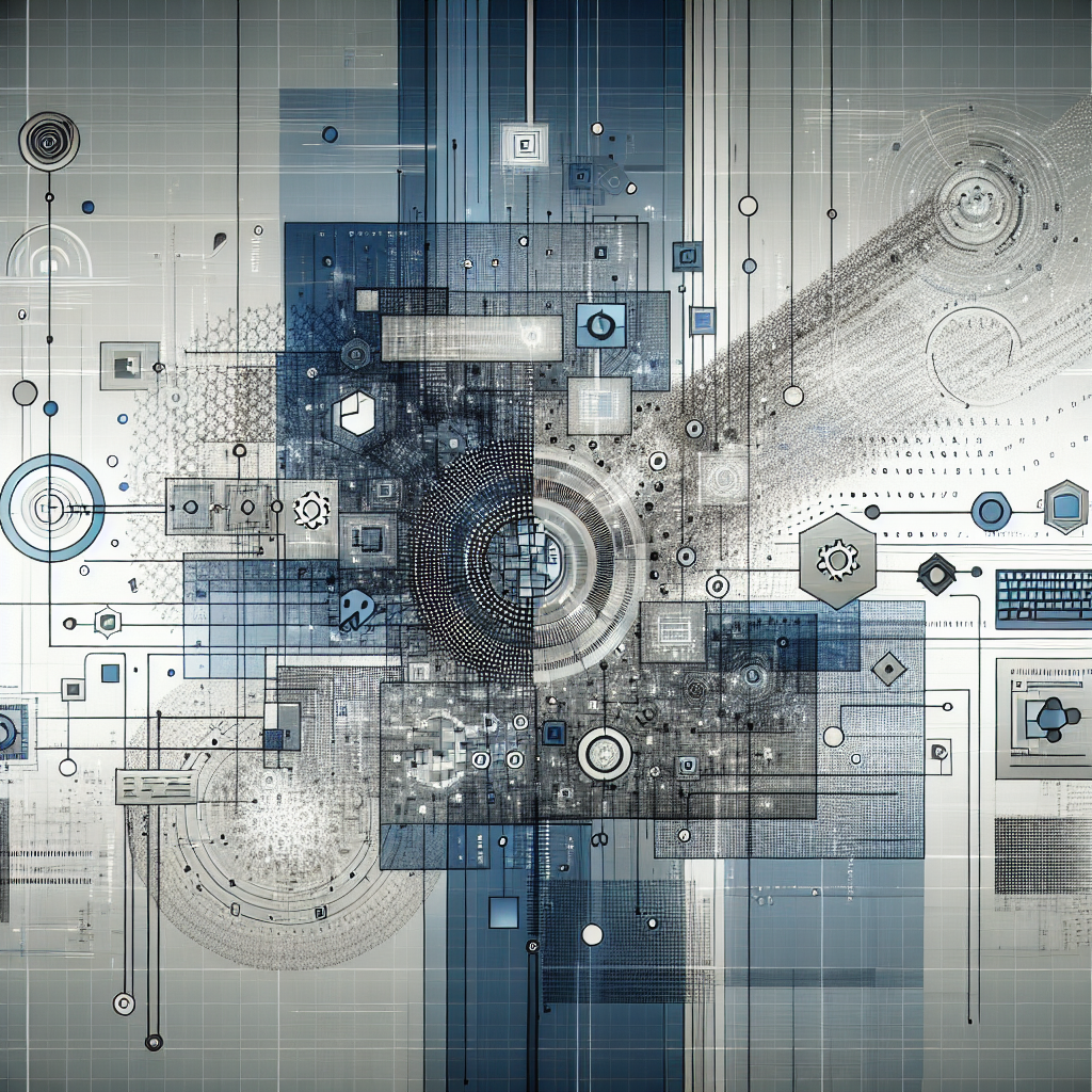 Ilustración técnica para: Navegando por el Futuro del Desarrollo de Software: Tendencias en 2024
