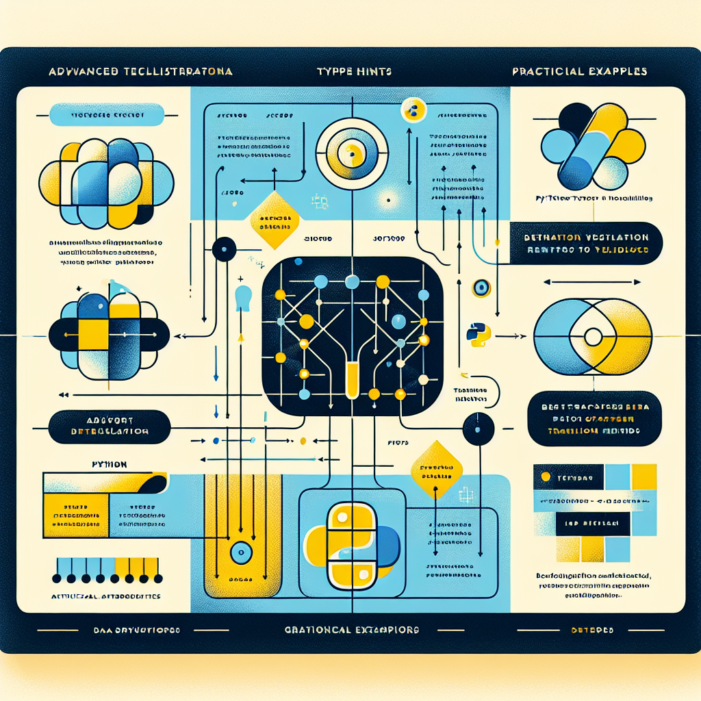 Ilustración técnica para: Cómo aprovechar los Type Hints avanzados para tensores y datos en Python en proyectos de IA