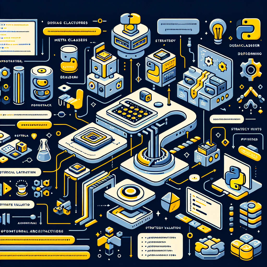 Ilustración técnica para: Implementación avanzada de metaclases en Python para arquitecturas dinámicas de modelos de IA