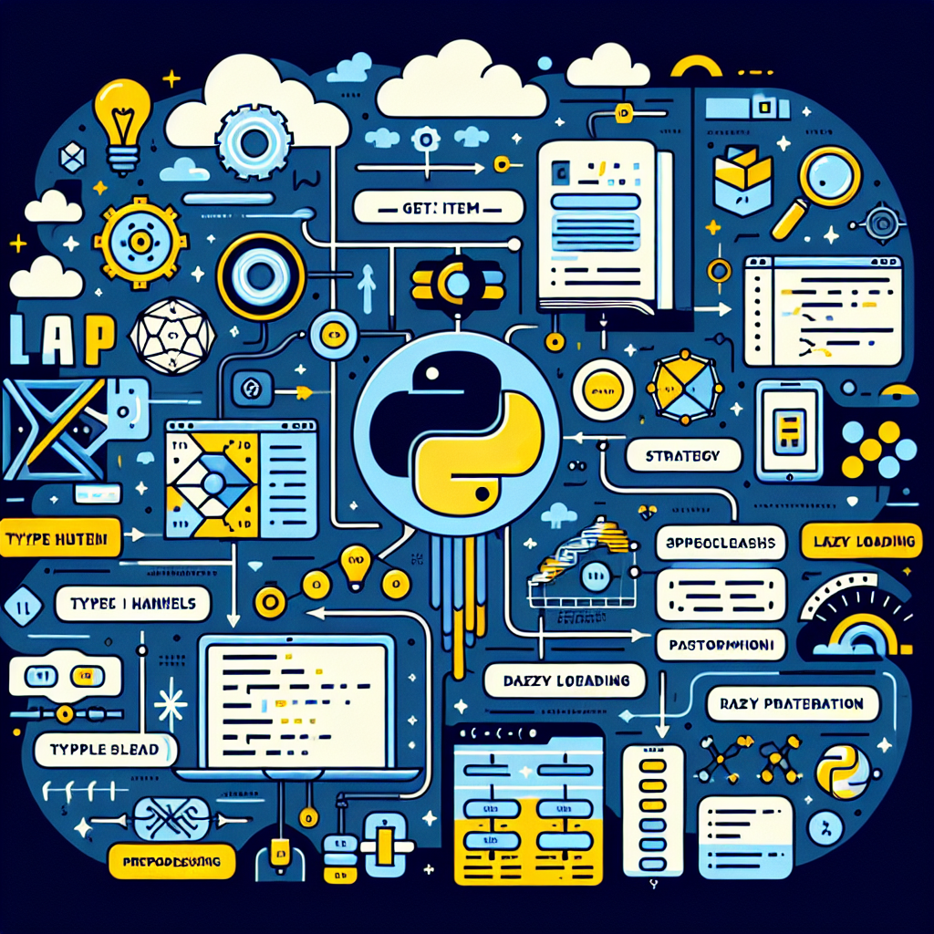 Ilustración técnica para: Implementación Avanzada de Métodos Especiales __getitem__ y __len__ para Custom Datasets en Python en Proyectos de IA