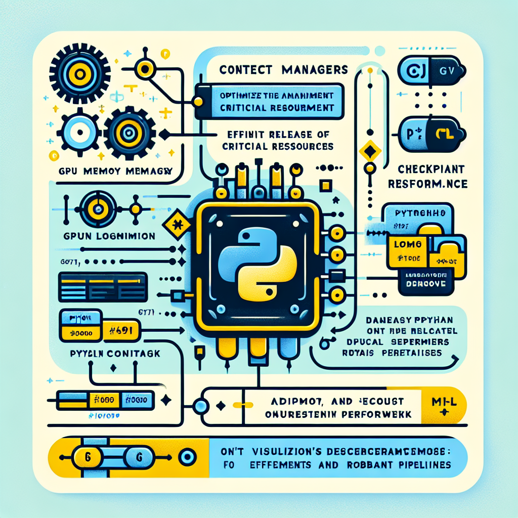 Ilustración técnica para: Optimización avanzada de recursos con context managers en Python para entrenamiento de modelos de IA