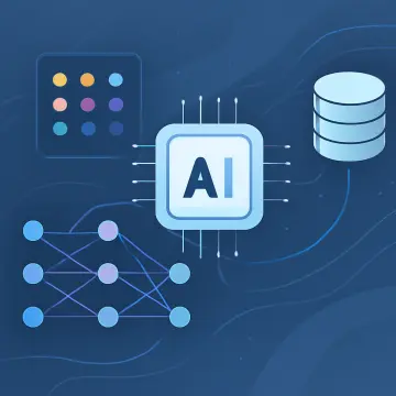 Ilustración técnica para: Bases de Datos Vectoriales para IA: Arquitectura Interna y Casos de Uso en Búsqueda Semántica
