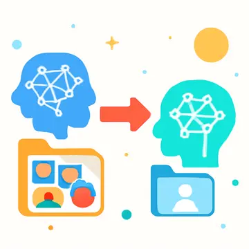 Ilustración técnica para: Fundamentos del Transfer Learning: Cómo y Por Qué Mejorar tus Modelos de IA con Aprendizaje Transferido