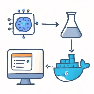 Ilustración técnica para: MLOps para Principiantes: Guía Completa para Desplegar Modelos de IA con Docker y Flask